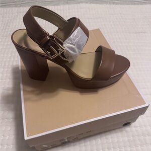 MICHAEL Michael Kors Brown Block Heel Sandals